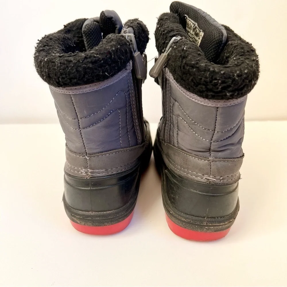 Cat & jack winter snow boots size 10 black gray red